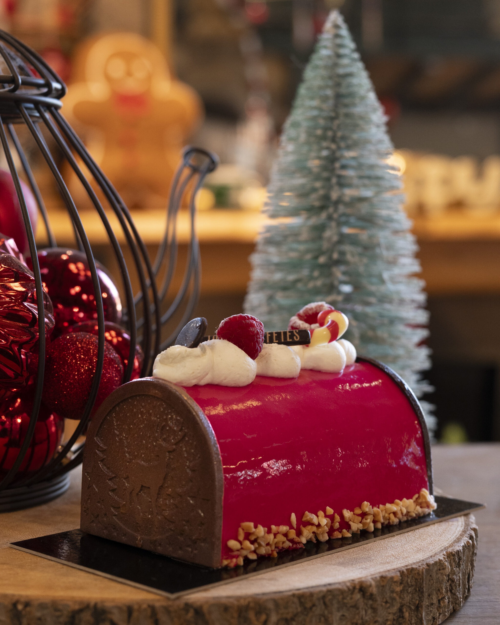 La bûche croquant framboise